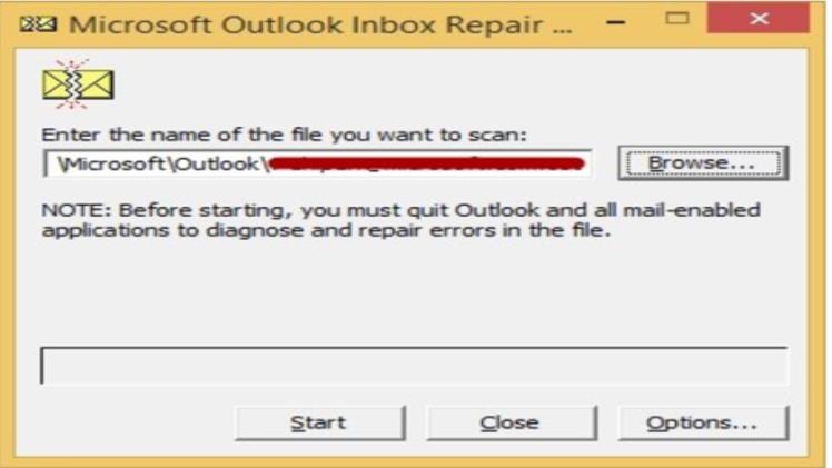 Select the corrupted Outlook PST file that you want to repair